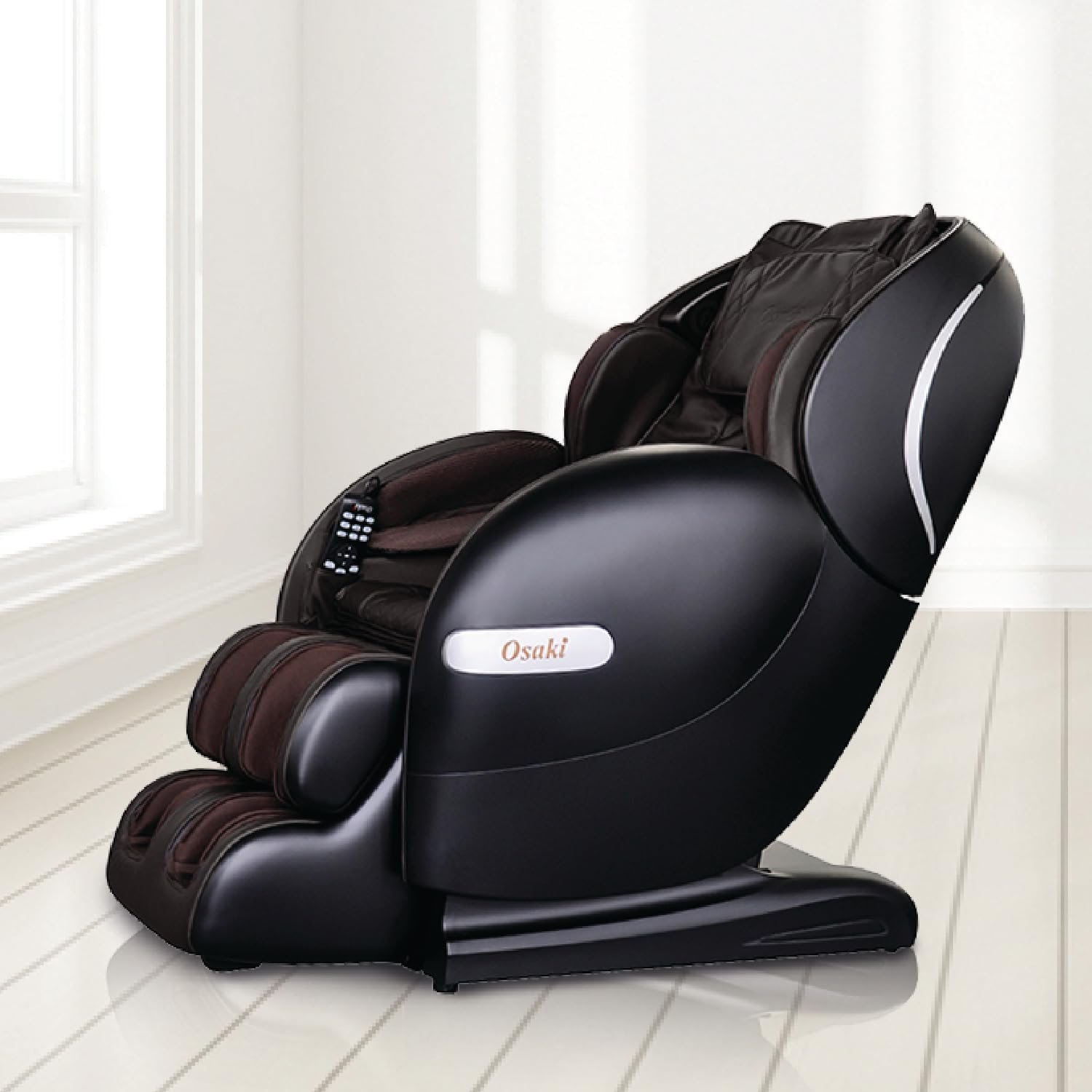 Osaki Taupe OS-Monarch Zero Gravity 3D SL-Track Chair with Space Saving Technology in Cream, Bluetooth Connection for Speaker, 9 Unique Auto-Programs, 4 Massage Styles, USB Connector, One Size Fits