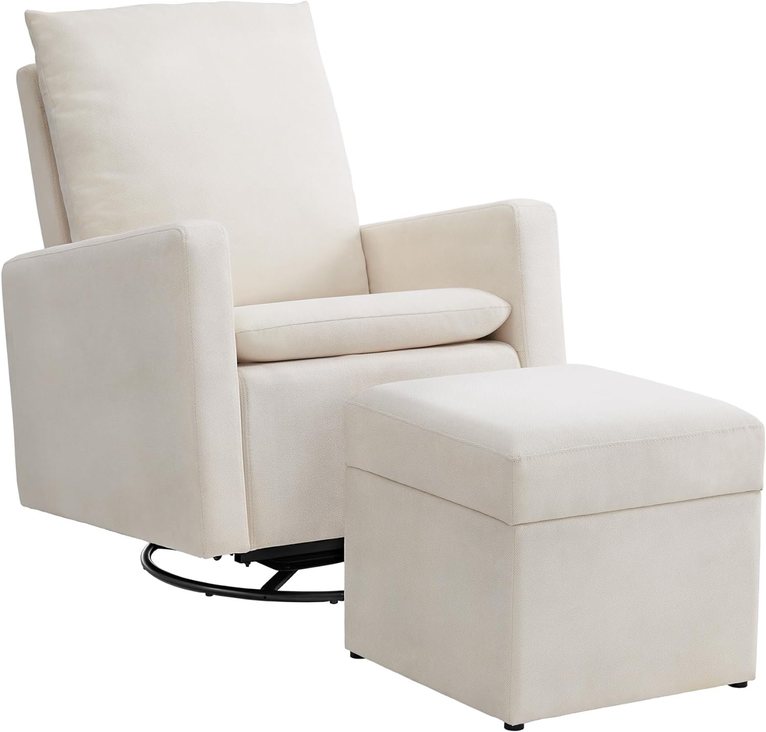 Oxford Baby Everlee Upholstered Glider and Ottoman Set, Cream