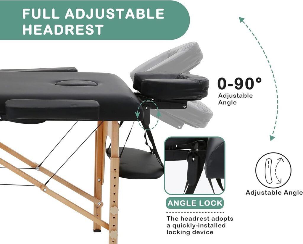 Portable Massage Table, Folding Massage Table with Carrying Case, Height Adjustable Lash Bed Massage Tables Portable Massage Bed Tattoo Table, Foldable Lightweight Massage Tables Tattoo Bed, BROWN