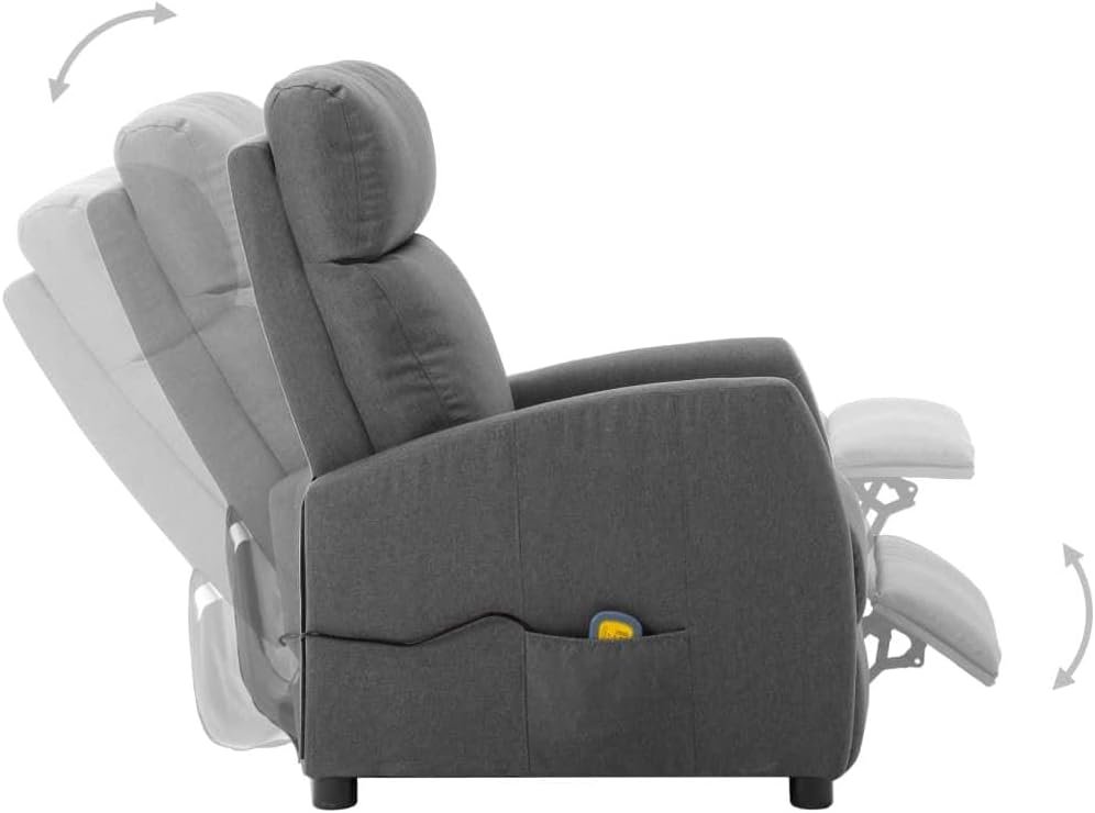 Premium Light Gray Fabric Massage Recliner Chair with Shiatsu Electric Functionality Zero and Full Body Massage - Comfort and Relaxation in Your Home-Gray