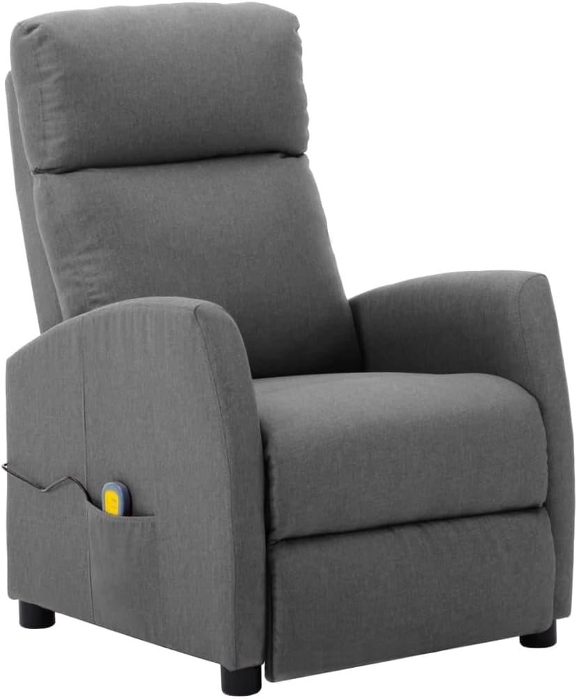 Premium Light Gray Fabric Massage Recliner Chair with Shiatsu Electric Functionality Zero and Full Body Massage - Comfort and Relaxation in Your Home-Gray