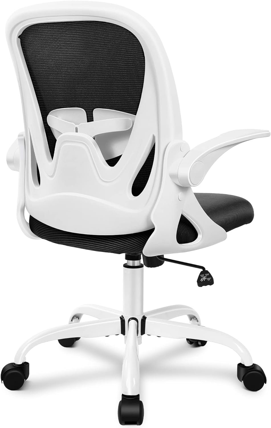 Primy Office Chair Ergonomic Desk Chair with Adjustable Lumbar Support and Height, Swivel Breathable Desk Mesh Computer Chair with Flip up Armrests for Conference Room(White)