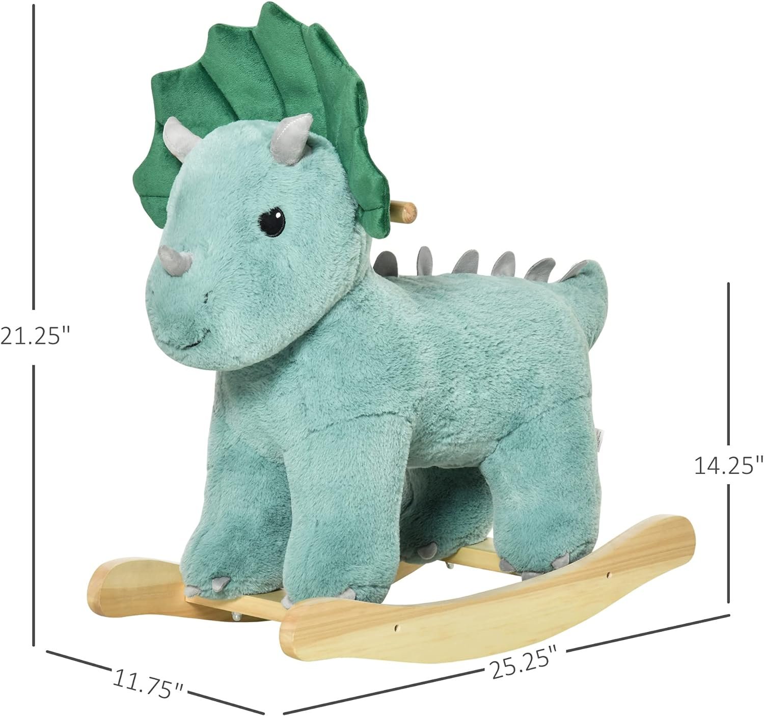 Qaba Kids Plush Ride-On Rocking Horse Triceratops-Shaped Plush Toy Rocker with Realistic Sounds Review