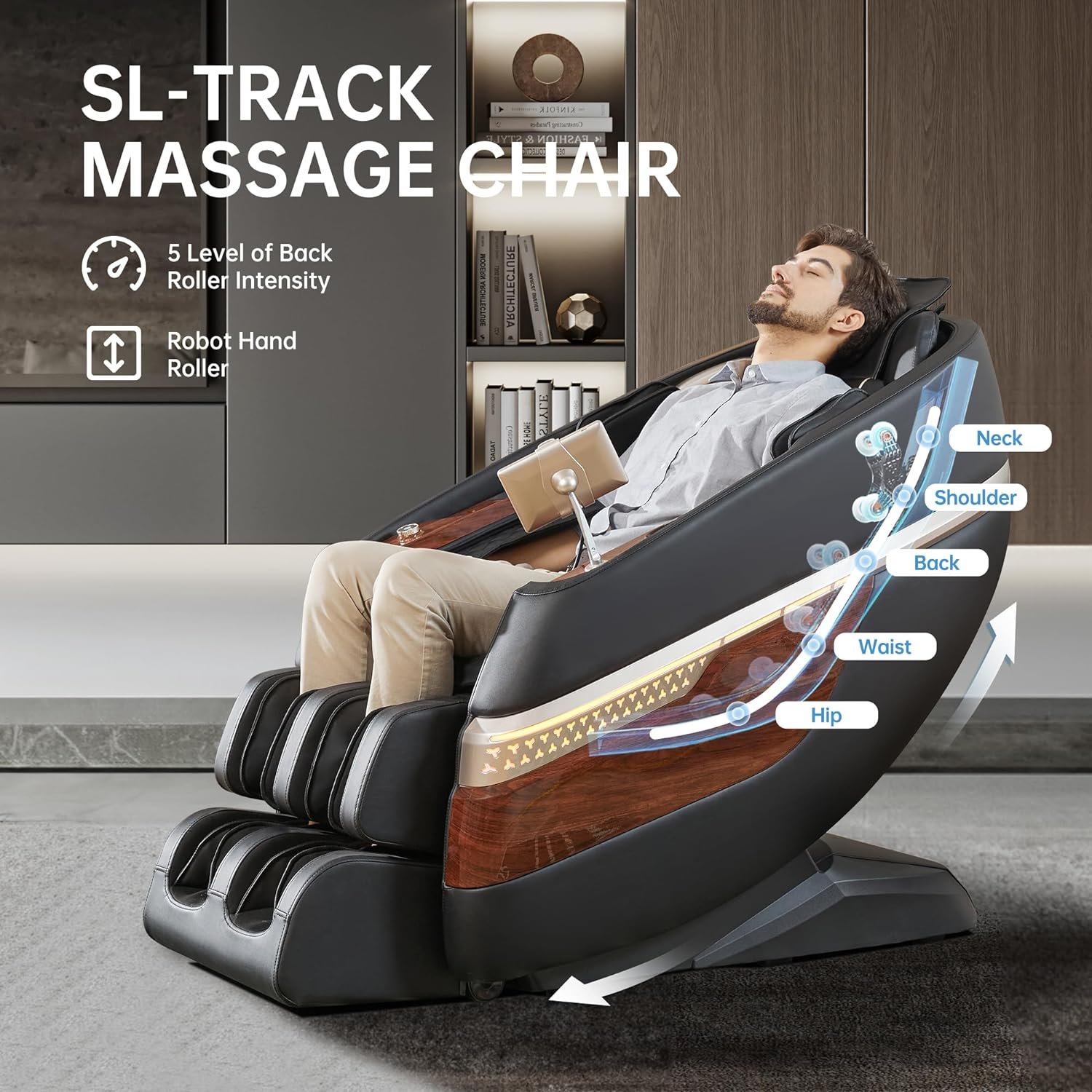 Real Relax Massage Chair Full Body, SL Track Zero Gravity Shiatsu Massage Recliner Chair with 18 Modes Yoga Stretch Blurtooth Heating APP Control, Favor 08