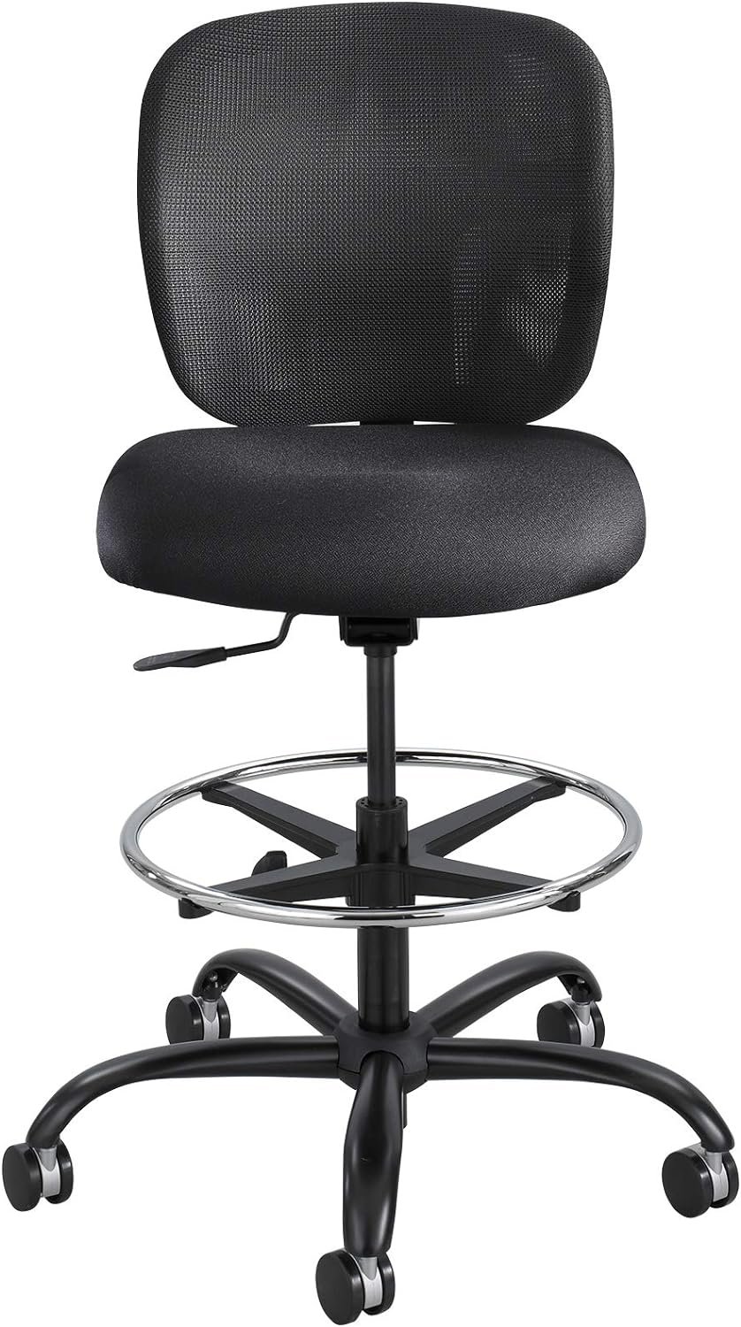 Safco Products Vue Mesh Extended-Height Chair 3395BL with Ergonomic Mesh Back, Black, Cool Comfort and Adjustable Height, 250 lbs Capacity