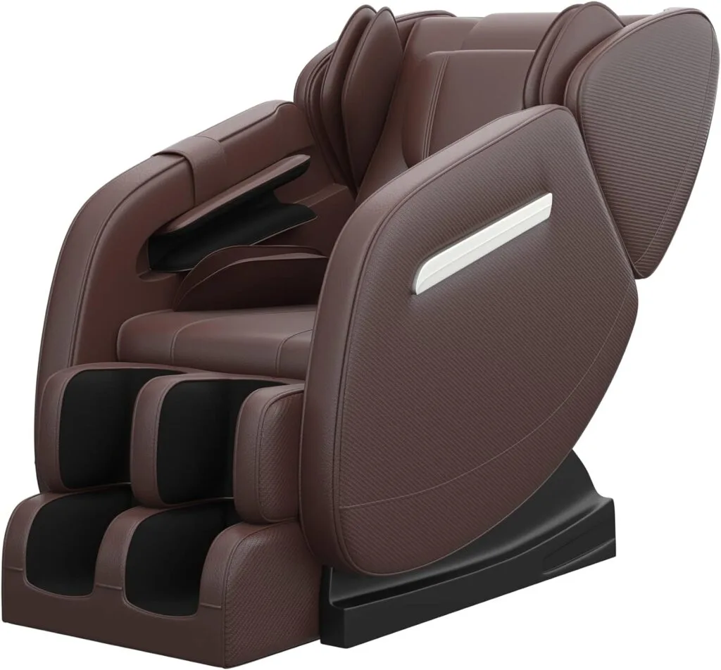 SMAGREHO Massage Chair Recliner with Zero Gravity, Full Body Air Pressure, Heat and Foot Roller Included, Brown SMAGREHO Massage Chair Recliner with Zero Gravity, Full Body Air Pressure, Heat and Foot Roller Included, Brown