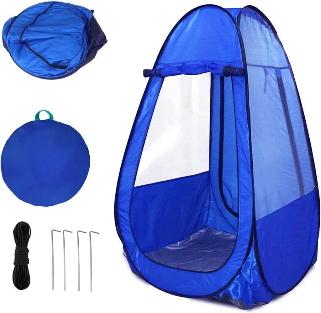 Sports Pop Up Tent for Shade | Personal Single Person Shelter Sport Tents Waterproof for Bad Weather, 2 Clear Sides, 2 Doors for Watching Events Games, for Camping Hiking Fishing Beach Outdoor