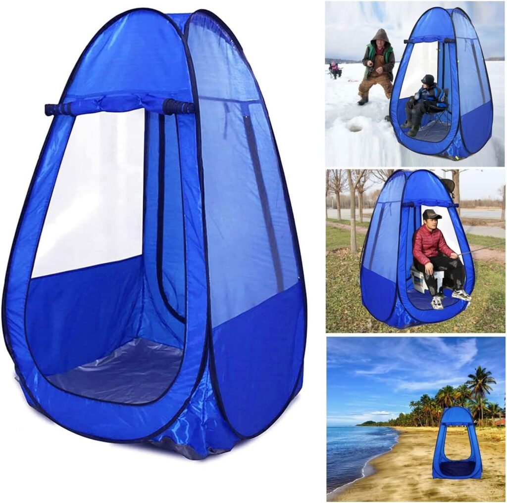 Sports Pop Up Tent for Shade | Personal Single Person Shelter Sport Tents Waterproof for Bad Weather, 2 Clear Sides, 2 Doors for Watching Events Games, for Camping Hiking Fishing Beach Outdoor