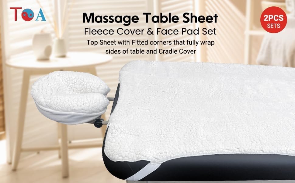 TOA Supply New Deluxe EarthGear Massage Table Sheet Fleece Cover  Face Rest Pad Set