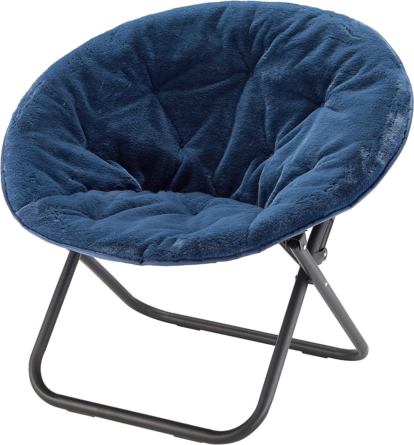 Urban Shop Faux Fur Saucer Chair, Navy