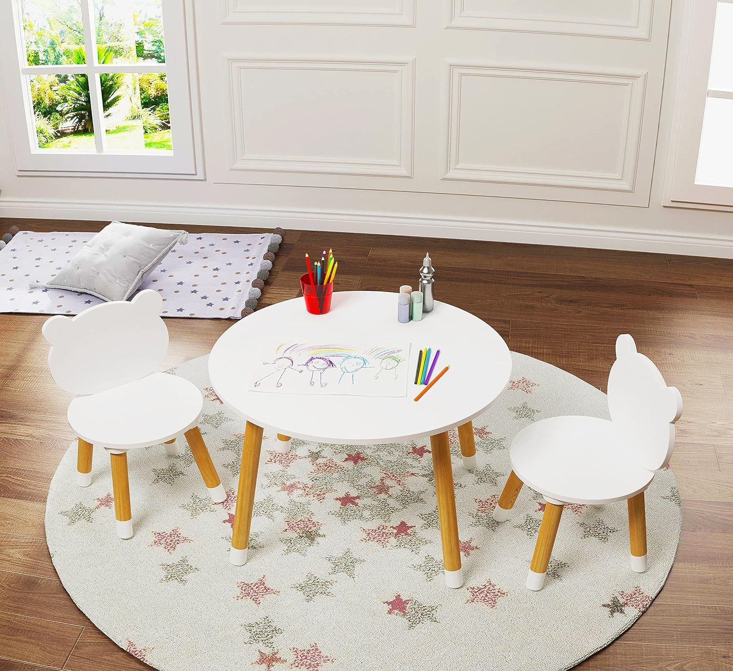 UTEX Kids Wood Table and Chair Set Review