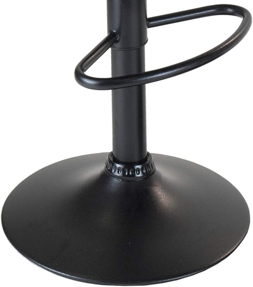 Winsome Wood Set of 2 Obsidian Adjustable Backless Swivel Air Lift Stool, PVC Seat, Black Metal Post and Base