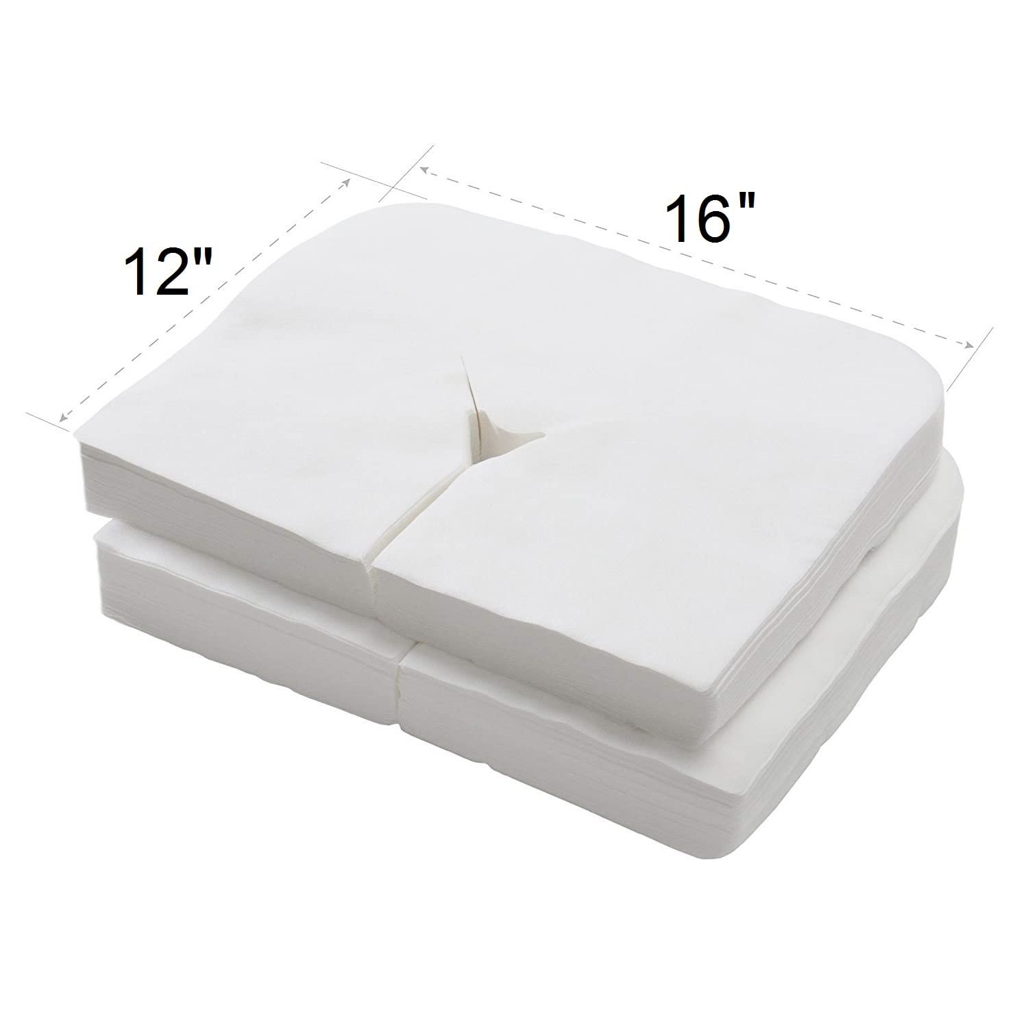 ZMDREAM Pack of 150 Disposable Headrest Sheets for Exam Table Face Rest Cradle Covers for Massage Table 16x12 inches White