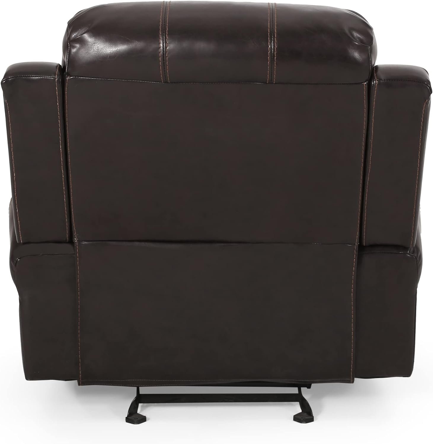 Christopher Knight Home Gavin Bonded Leather Gliding Recliner, Brown, 38.75D x 40.25W x 39.75H in