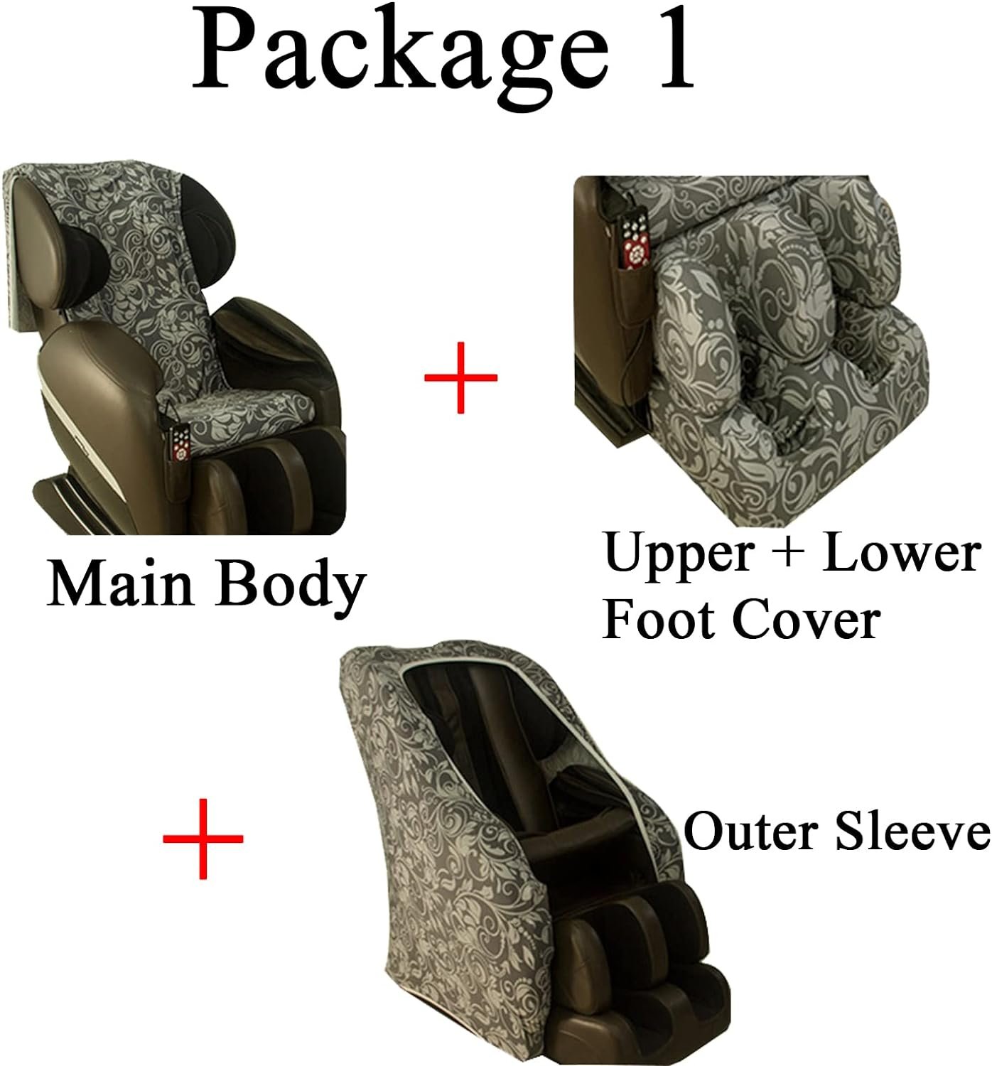 FBKPHSS Universal Full Body Zero Gravity Single Recliner Chair Cover Sweat-Resistant and Wear-Resistant Shiatsu Massage Chair Replacement Cover,Beige,Package 3, 65623546-BEIGE-PACKAGE3