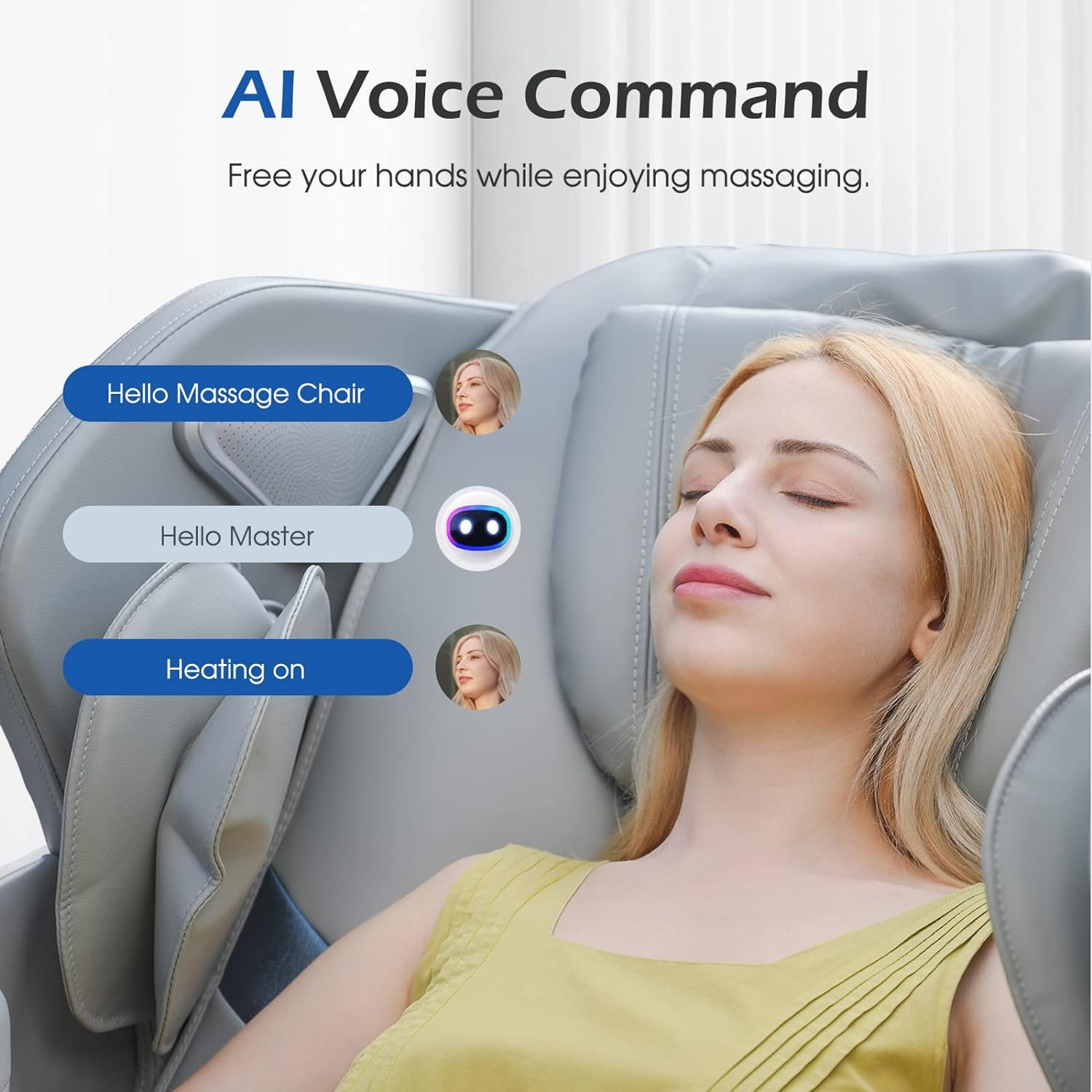 Massage Chair SL Track Massage Chair Recliner, Zero Gravity Full Body Airbag Massage Chair with Body Scan Bluetooth Heat AI Control Foot Roller Handrail Shortcut Key, R8686 Gary