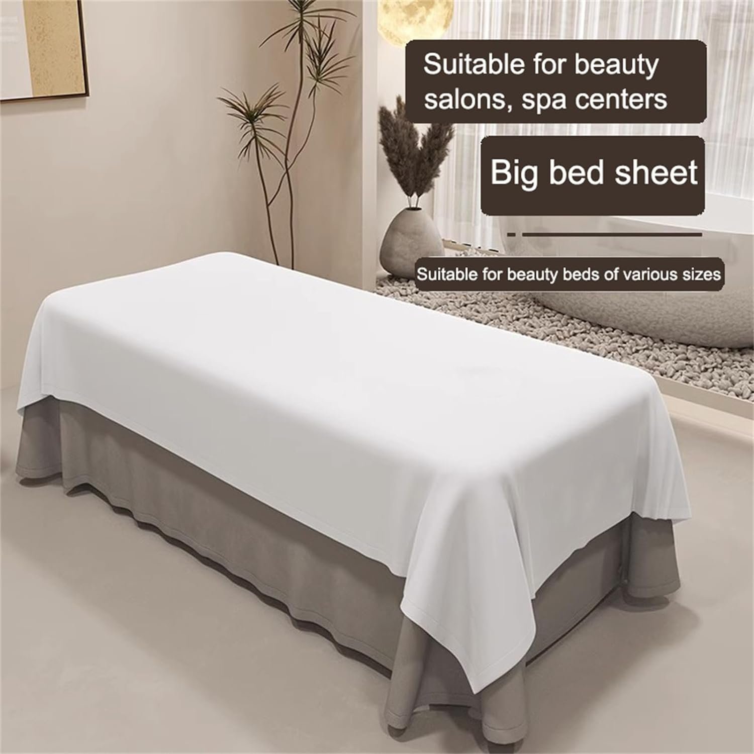 MWNAGO Massage Table Sheets,Massage Table Cover,Massage Linens, Massage Fitted Sheet, Massage Face Rest Cover with Hole, Sutiable for Beauty,Spa 55 * 95 in (Grey with Hole)