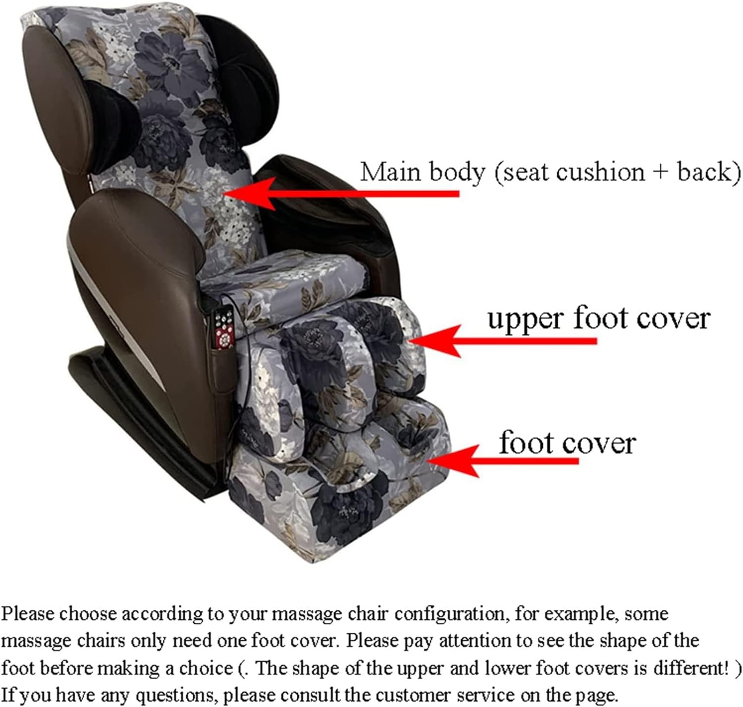 PHASFBJ Full Body Shiatsu Massage Chair Protective Cover, Super Soft Stretch Fabric Covers for Recliner Machine Washable Dustproof Cover
