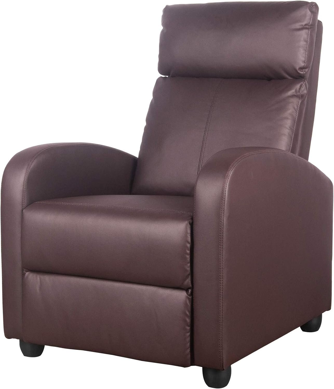 Polar Aurora Massage Recliner Chair PU Leather Vibratory Massage Function Theater Chair Ergonomic Lounge for Living Room(Brown)