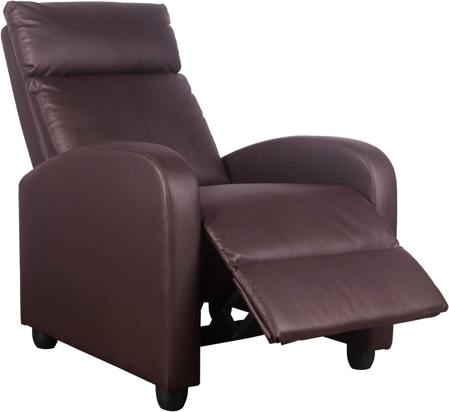 Polar Aurora Massage Recliner Chair PU Leather Vibratory Massage Function Theater Chair Ergonomic Lounge for Living Room(Brown)