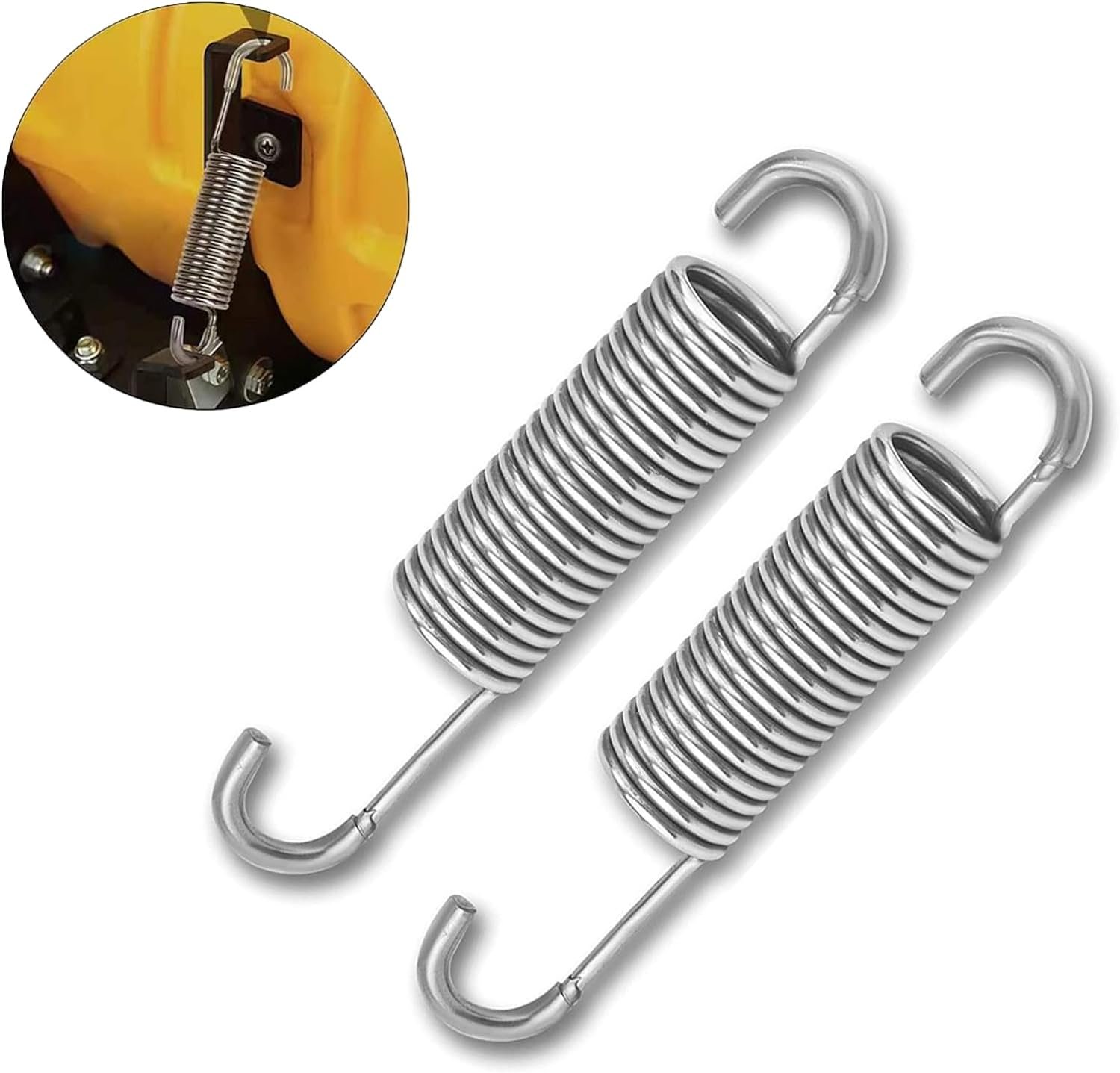 WAO ZONE 2PCS 3-5/8 Stainless Steel Replacement Recliner Sofa Mechanism Recliner Springs - Long Neck Hook Style-Recliner Replacement Parts