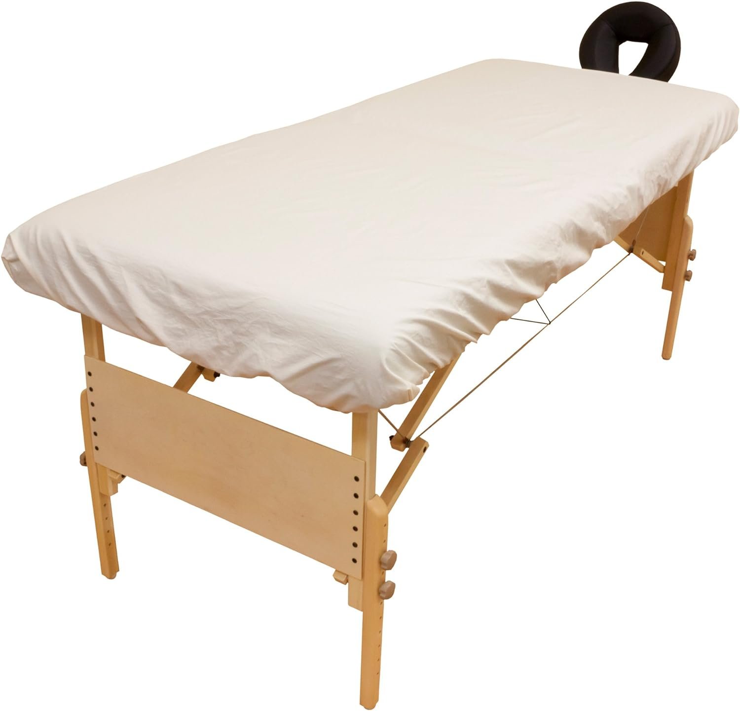 Arcadia© Organic Percale Massage Table Fitted Sheets by Body Linen. 100% Organic Cotton. Bring Comfort and Good Karma to Every Session. Pleasant Natural Cotton Color (1 Pack)