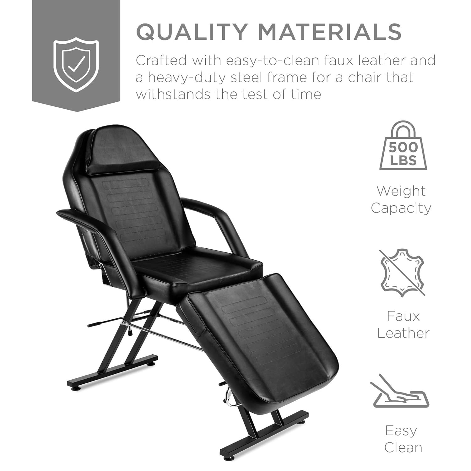 Best Choice Products 71in 3-Section Multipurpose Massage Bed, Spa  Salon Facial, Tattoo Chair w/Hydraulic Stool, Removable Headrest, Facial Cradle, Towel Hanger - Black