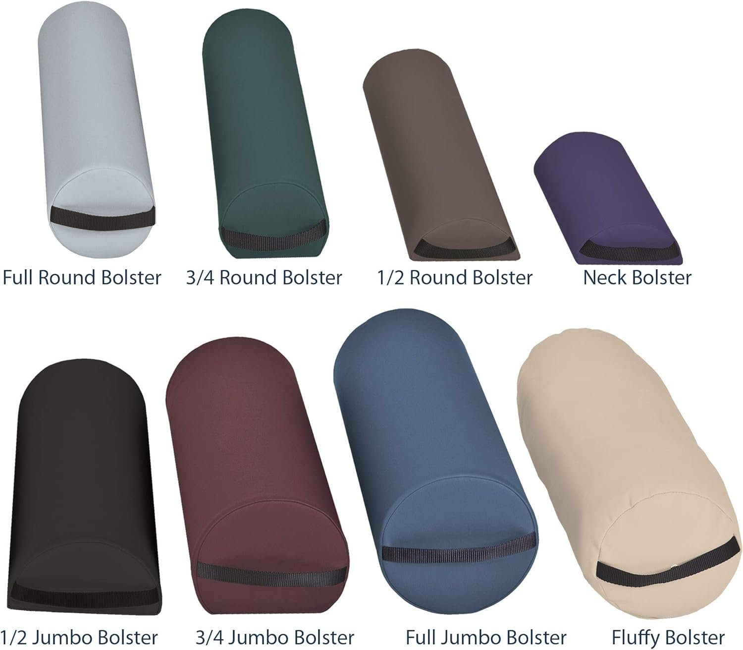 EARTHLITE Bolster Pillow Jumbo – Durable Massage Bolster, 100% PU Upholstery incl. Strap Handle