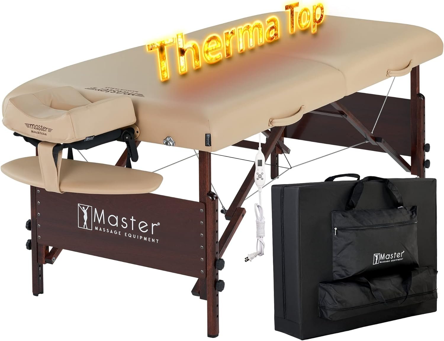 Master Massage 30 Del Ray Therma Top Portable Massage Table Package with Accessories- For Use as a Tattoo Bed, Lash Table