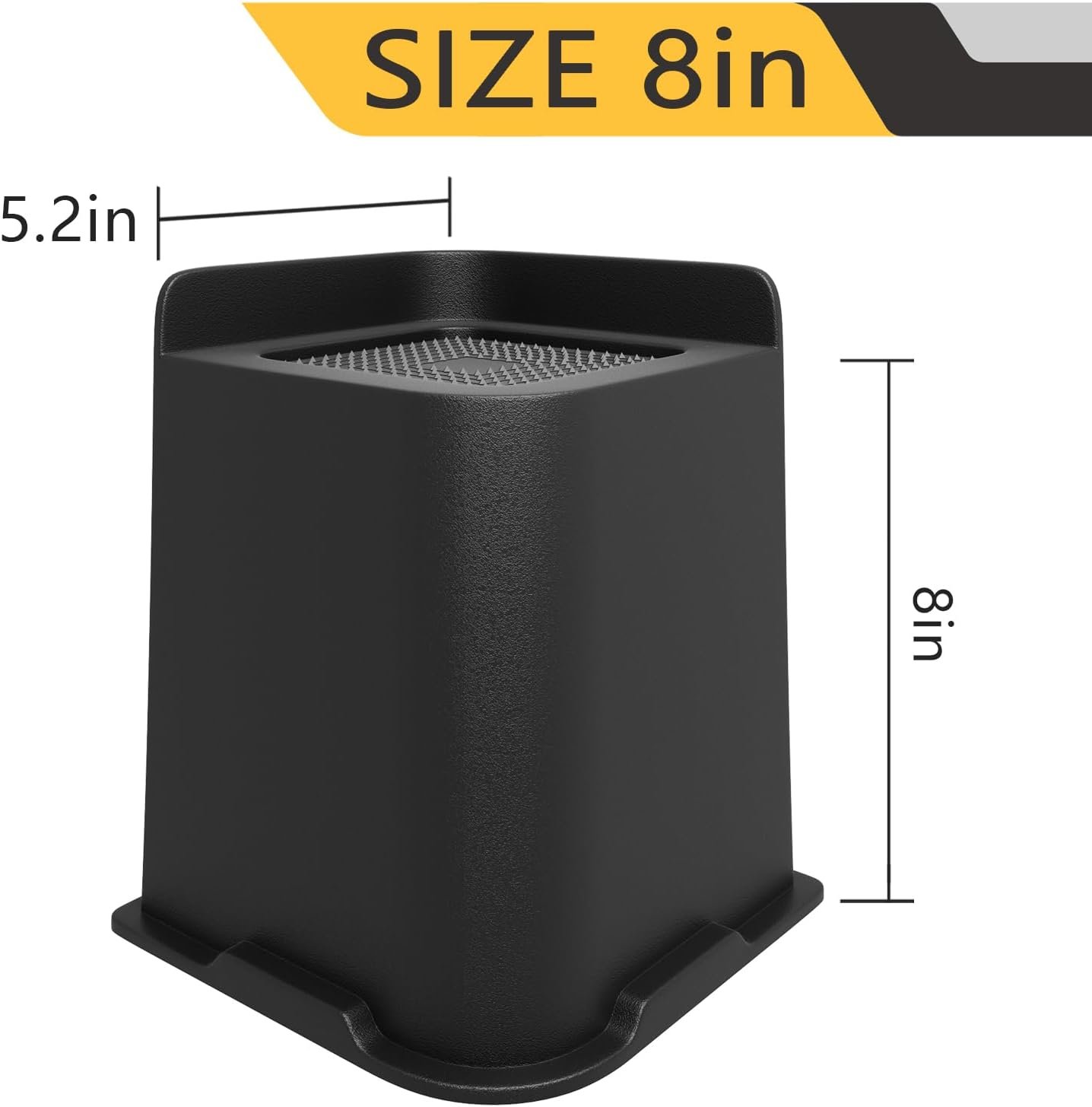 SDLDEER Bed Risers Heavy Duty Furniture Risers, 4 inch Bed Lifts Risers Support up to 5000 Lbs, Suitable for Sofa, Bed, Table and Chair (Set of 4, Black)